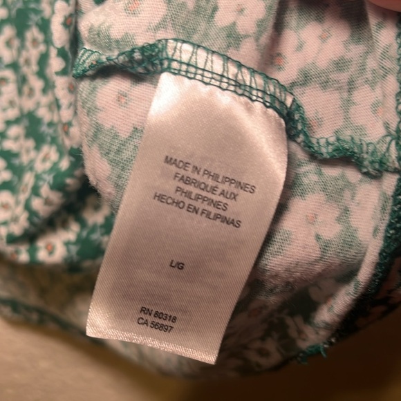 Lucky Brand Floral Green Women's Top size large - Picture 6 of 8